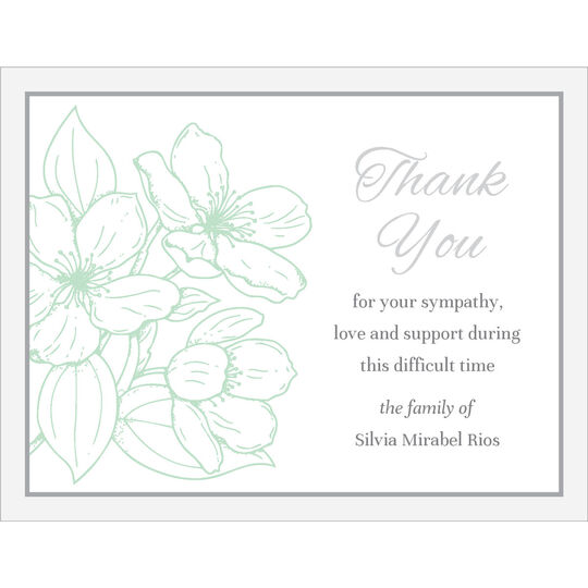 Floral Frame Flat Sympathy Cards